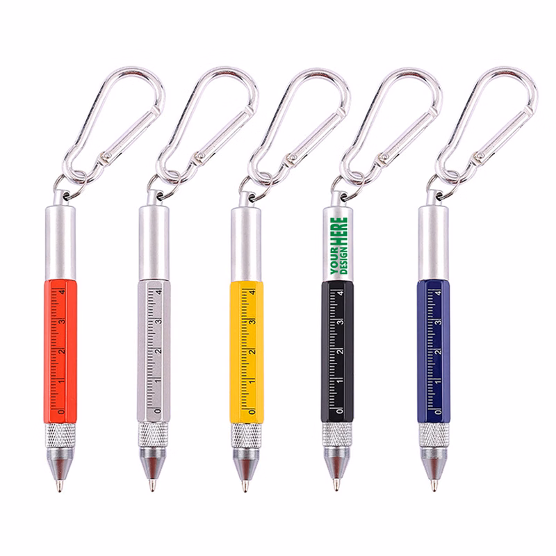 MOQ 50 Multifunction Keychain Pen with Ruler, Screwdriver, and Opener