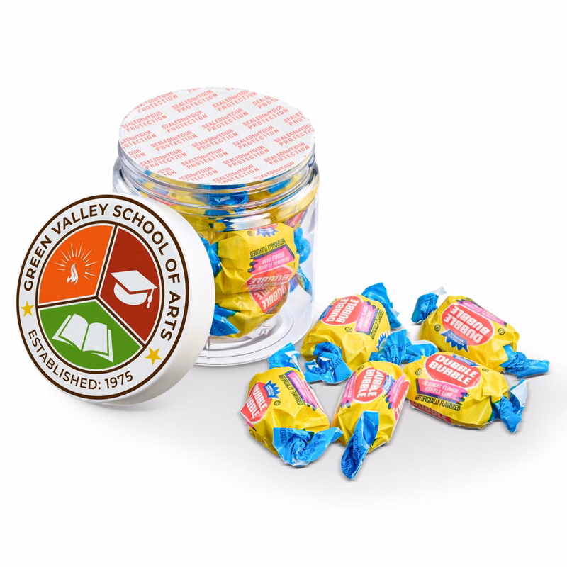 4  oz Jar of Individually Wrapped  Bubble Gum