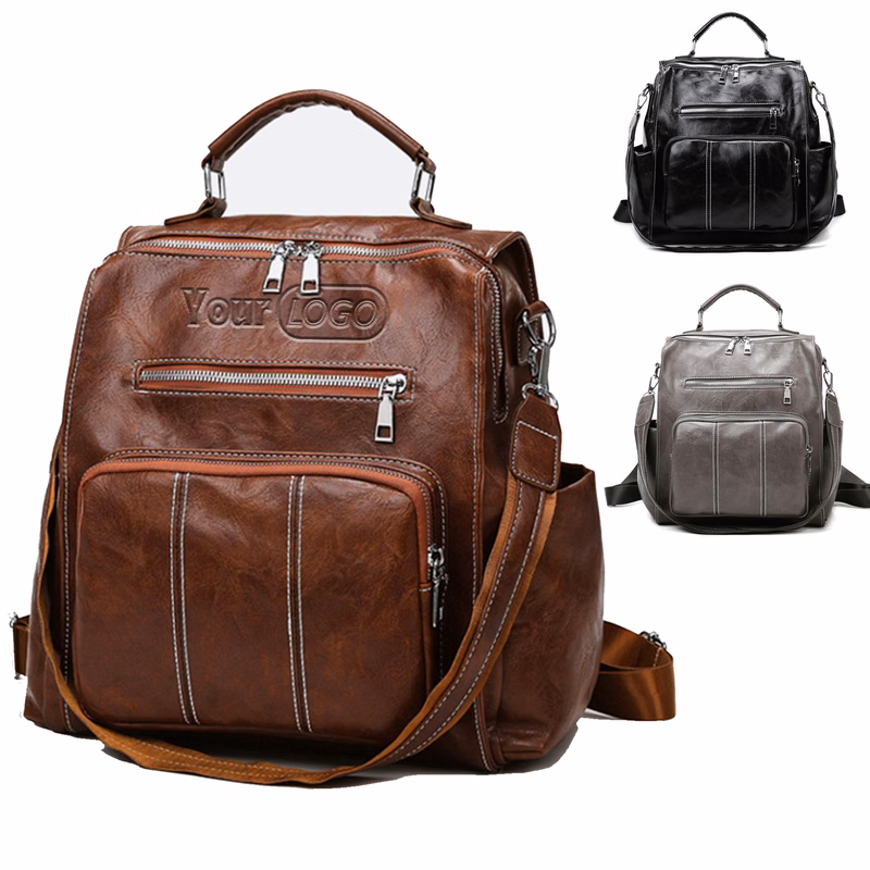 PU Convertible Waterproof Backpack for Women