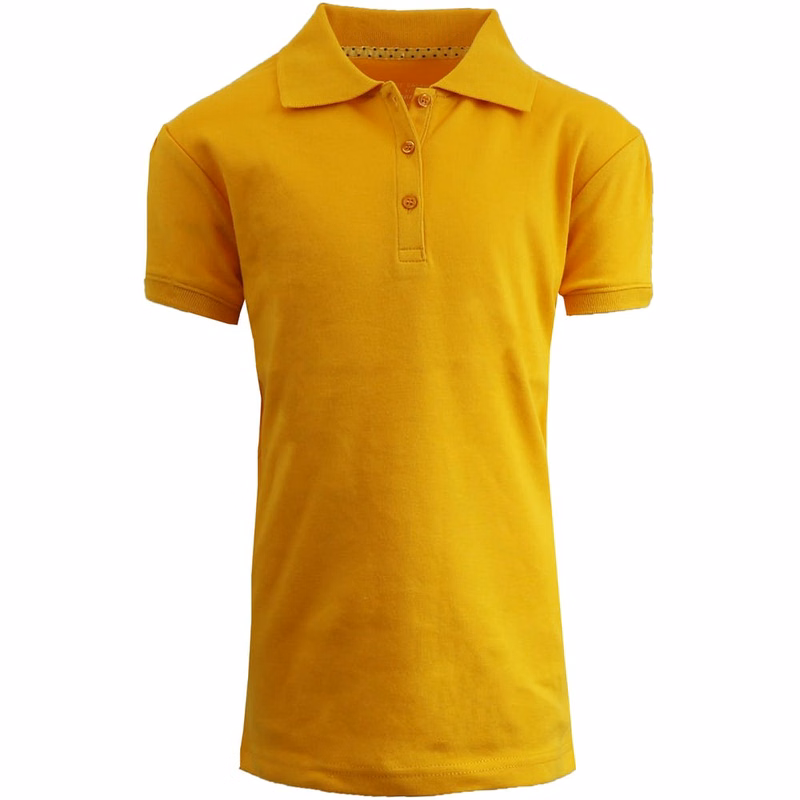 Girls' School Uniform Polo Shirts - Gold Short Sleeve Size 16 - 20