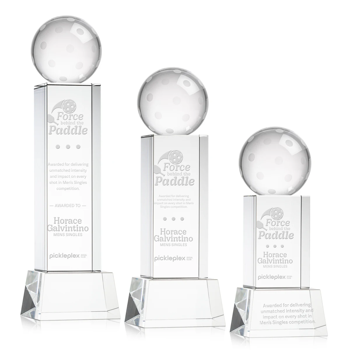 Pickleball Award on Belcroft Base - Clear 1