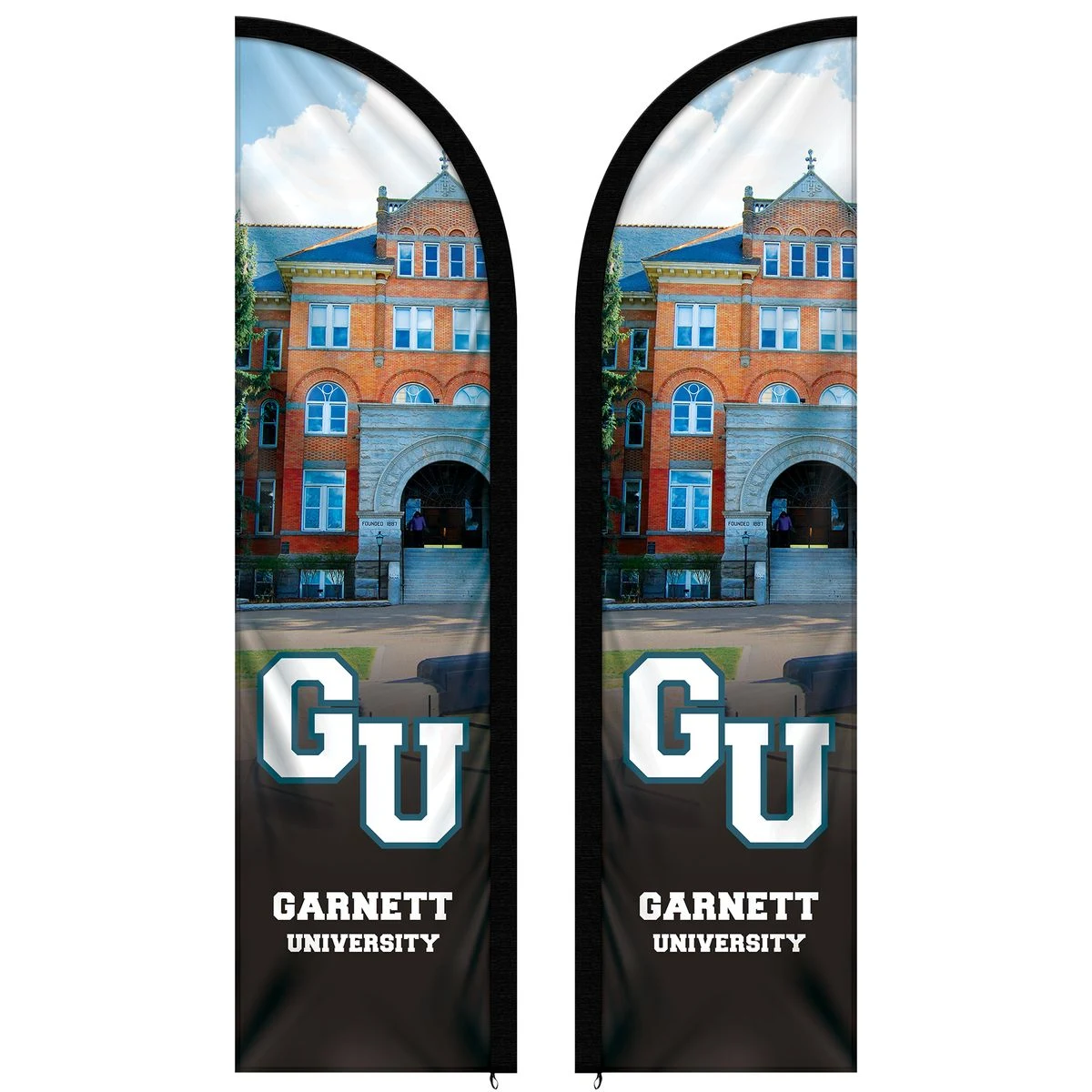 8' Double Sided Custom Portable Half Drop Banners 1