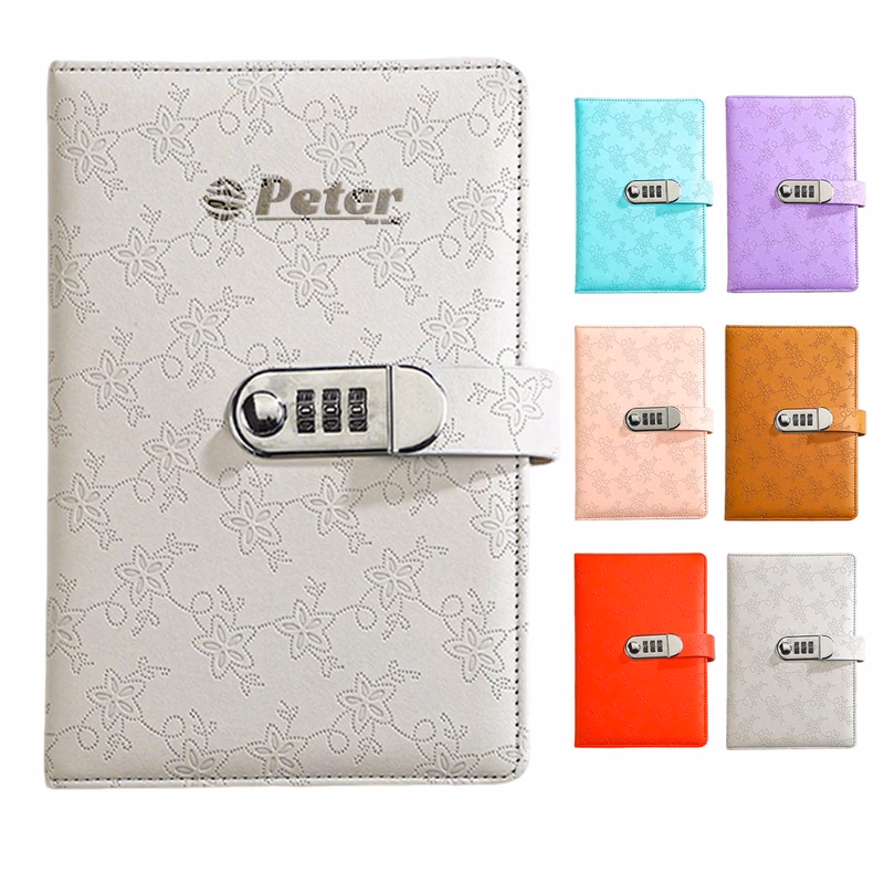 A5 PU Leather Business Notebook w/ Password Lock