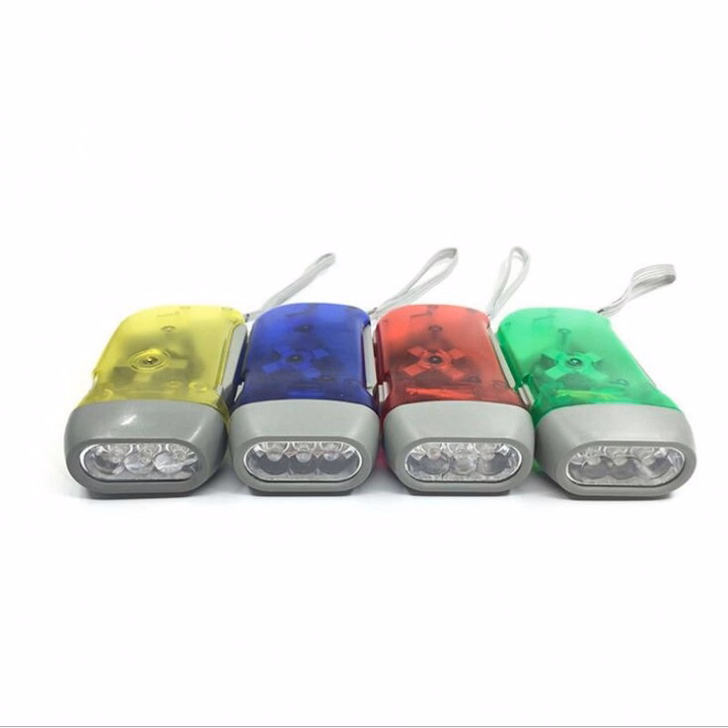 LED Hand Squeeze Flashlight With Wrist Strap