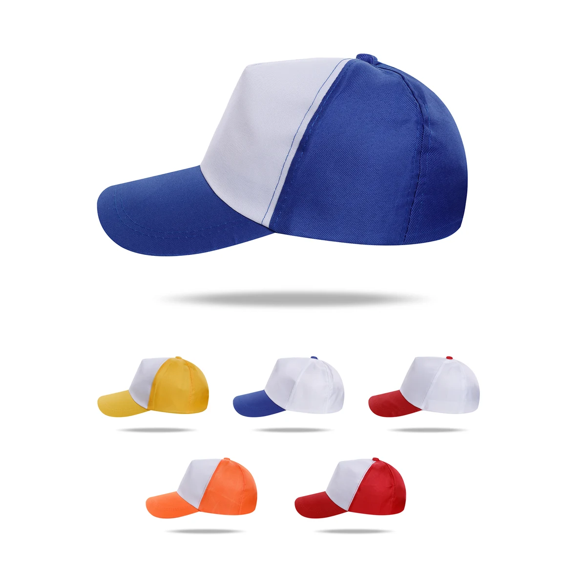 Stock 2-Tone Polyester 5 Panel Cap w/Snapback Fastener 1