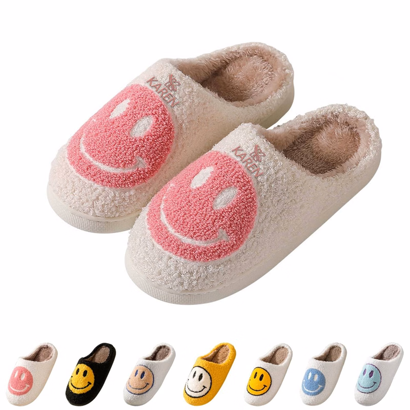 Casual Cozy Happy Retro Smile Face Preppy Slippers
