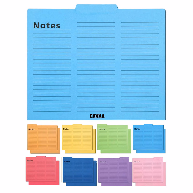 16-Pack Notes Tabbed Lined File Folders