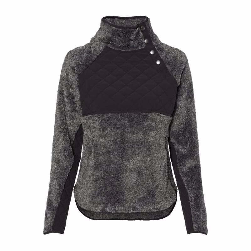 Boxercraft Women's Quilted Fuzzy Fleece Snap Placket Pullover - FZ06