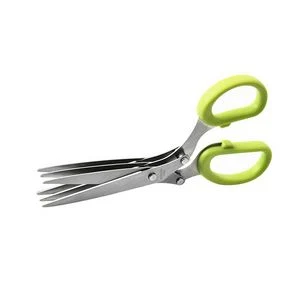 Dual Color Handle Triple Blade Herb Chopper Scissors 1