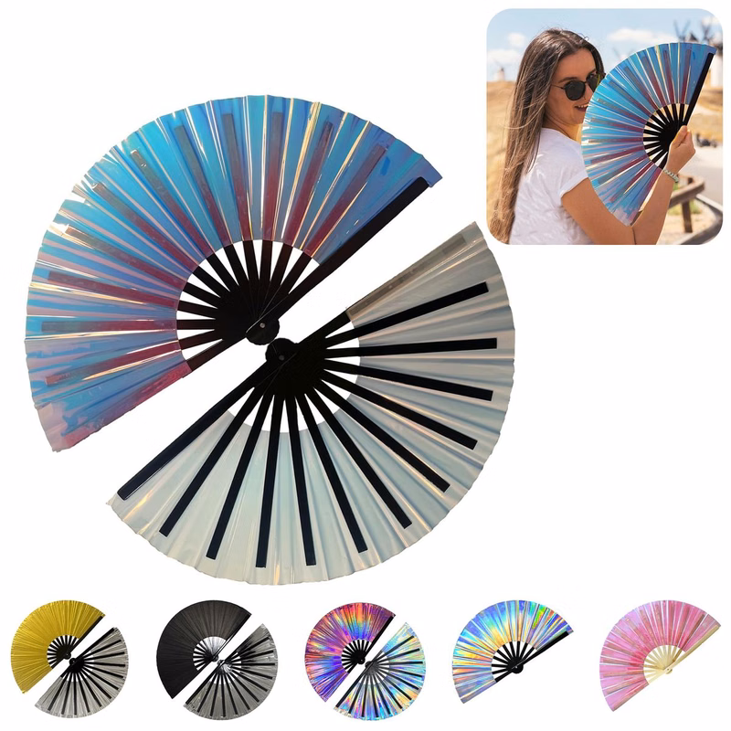 Large Folding Hand Rave Fan