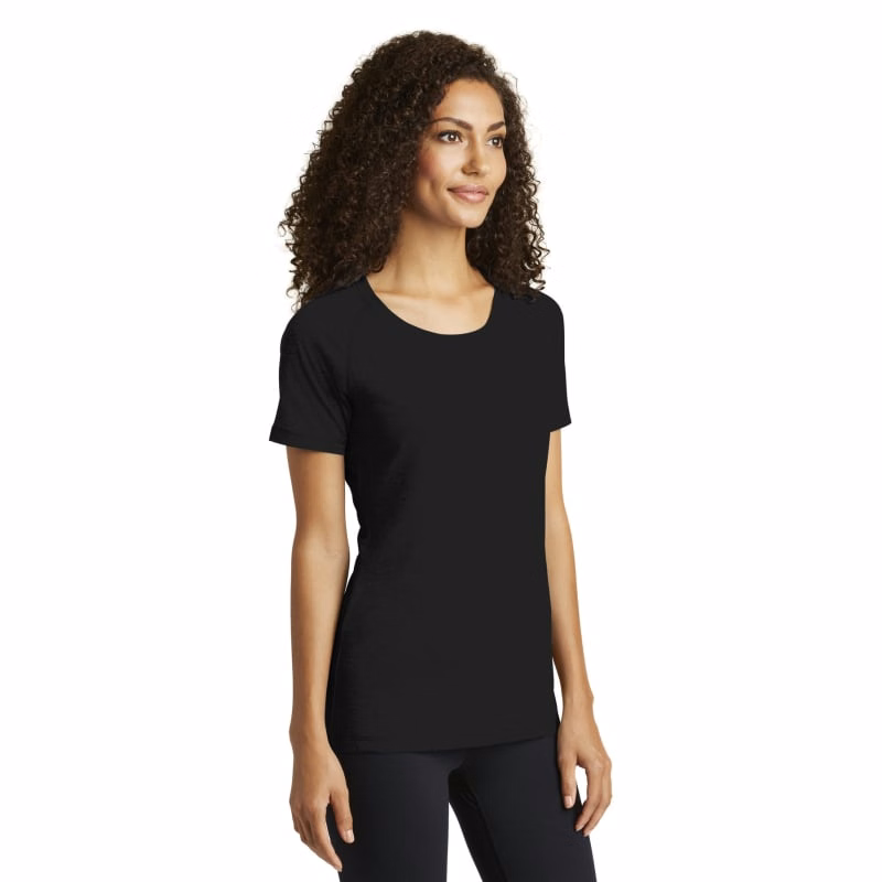 Sport-Tek Women's PosiCharge Tri-Blend Wicking Scoop Neck Raglan Tee.
