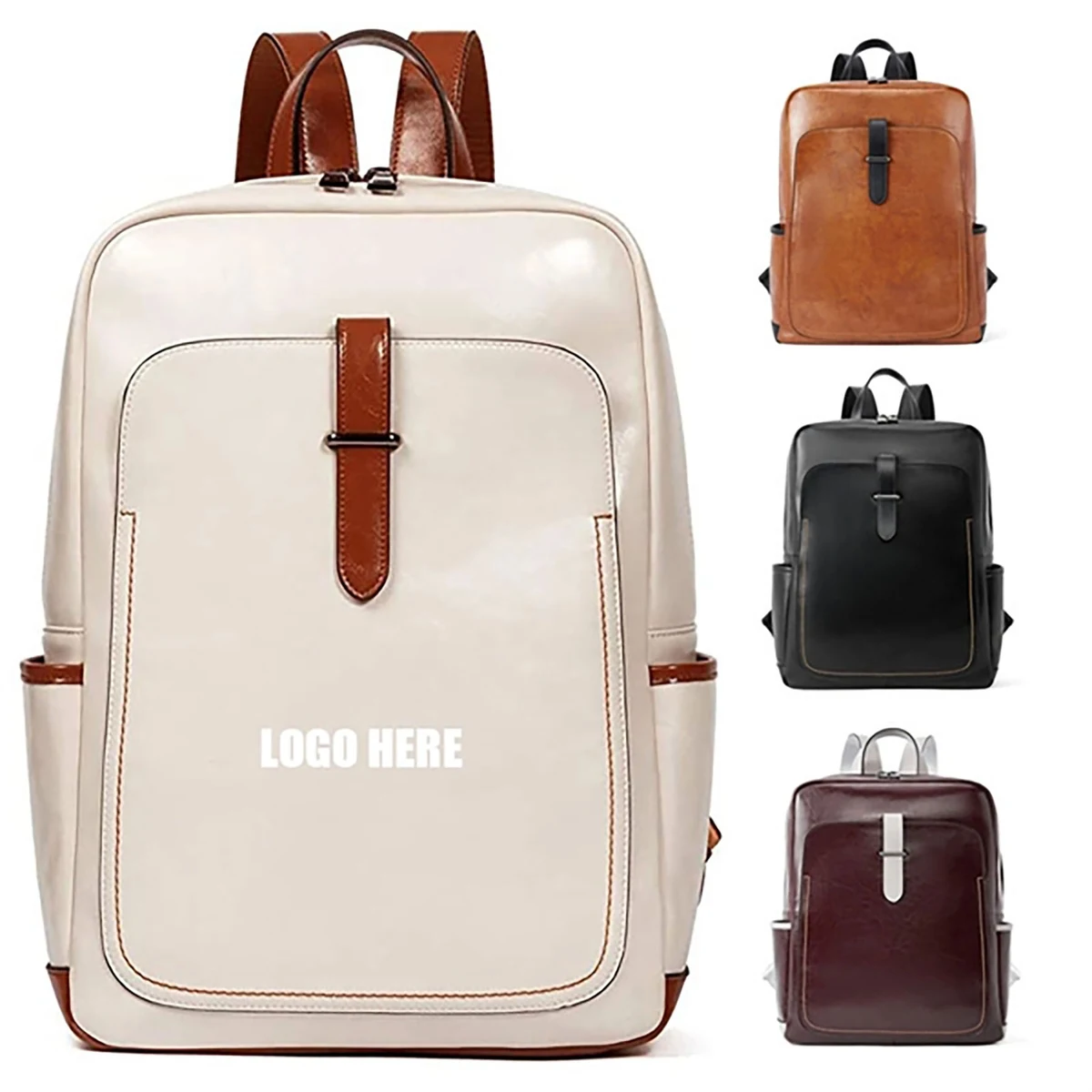 Women's Leather Laptop Backpack 1