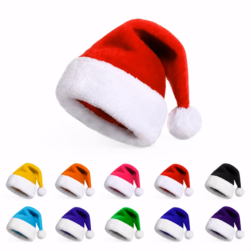 Petite Velvet-Trim Santa Hat