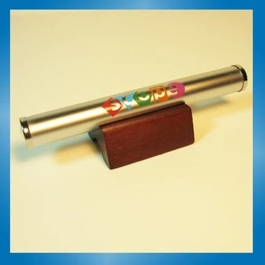 Matte Silver Kaleidoscope with Wood Base 1