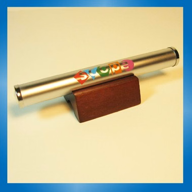 Matte Silver Kaleidoscope with Wood Base