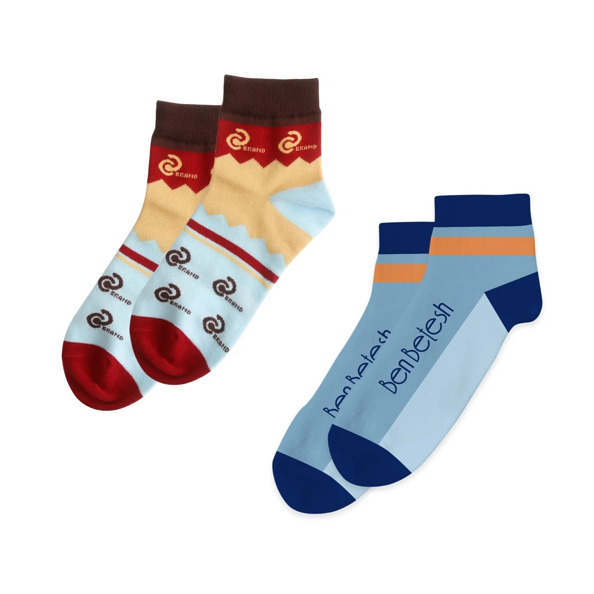 Ankle Custom Pattern Woven Socks 1