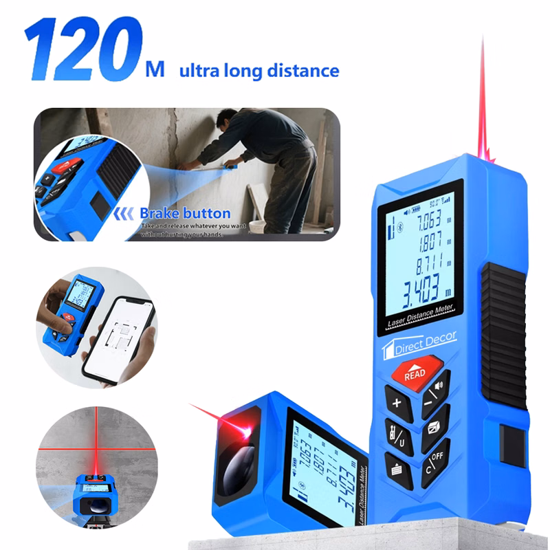 120m High Precision Infrared Distance Meter with 1M Tape