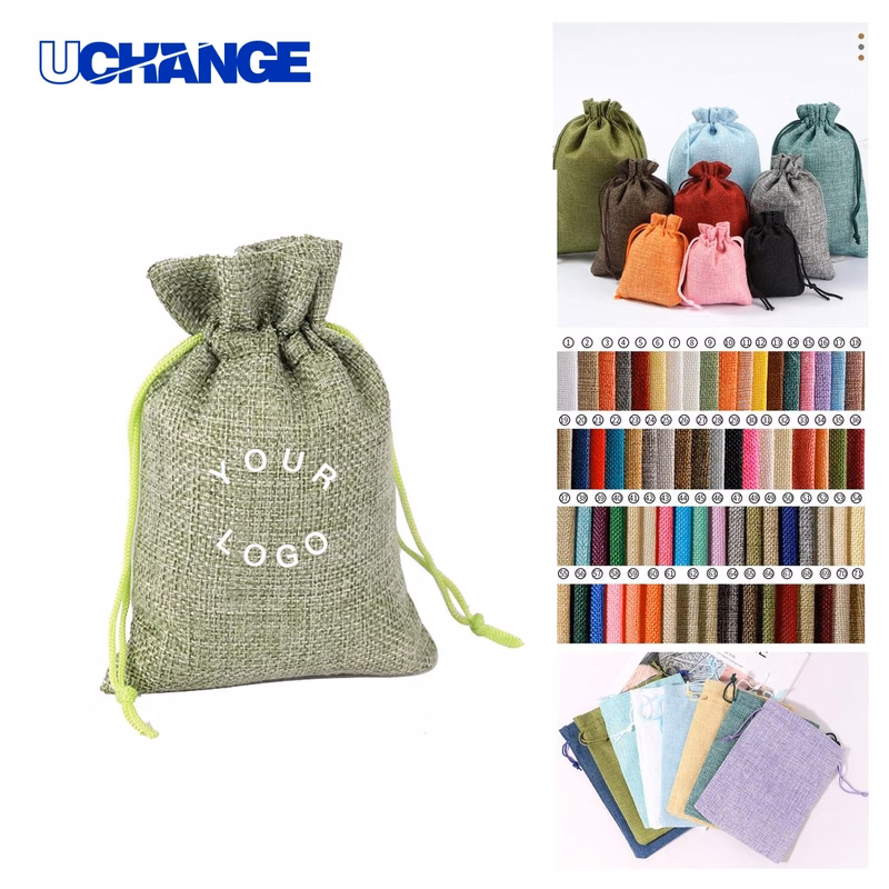 Burlap Jute Drawstring Bag Pouch for Gifts and Favors