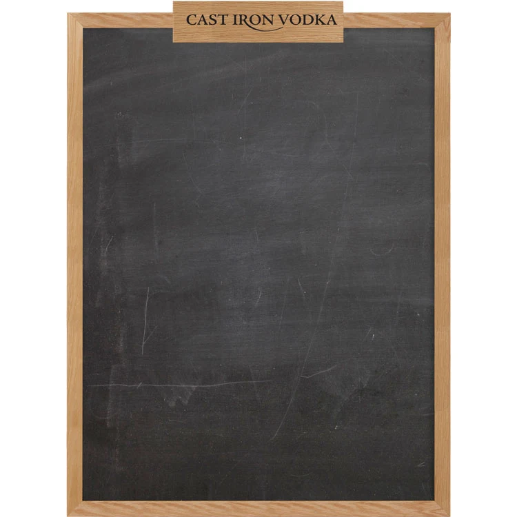 Oak Frame Wall Chalkboard with Header - 36"w x 48"h 1