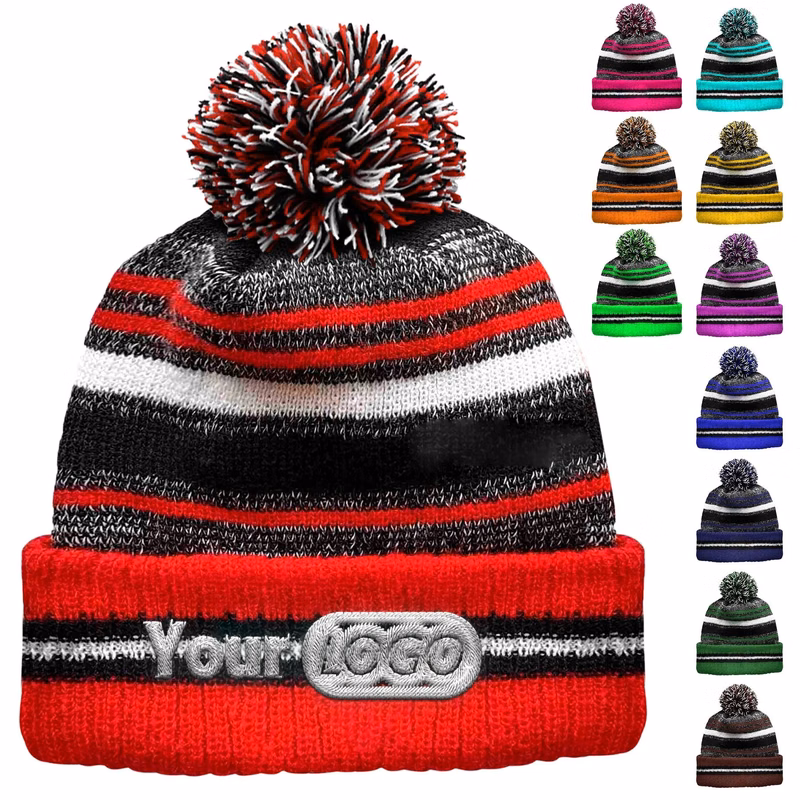 Winter Warmth Striped Cotton Knit Beanie