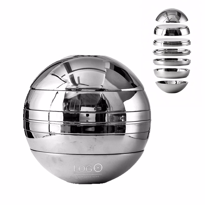 7-Piece 304 Stainless Steel Round Bowl and Plate Set