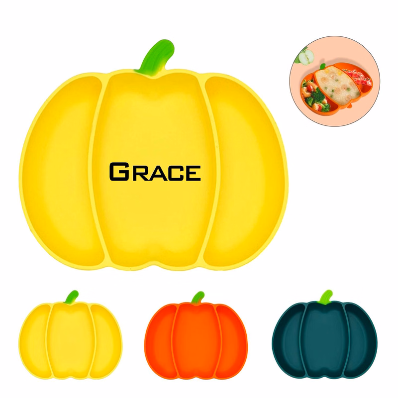 Food-Grade Silicone Halloween Pumpkin-Shaped Baby Bowl