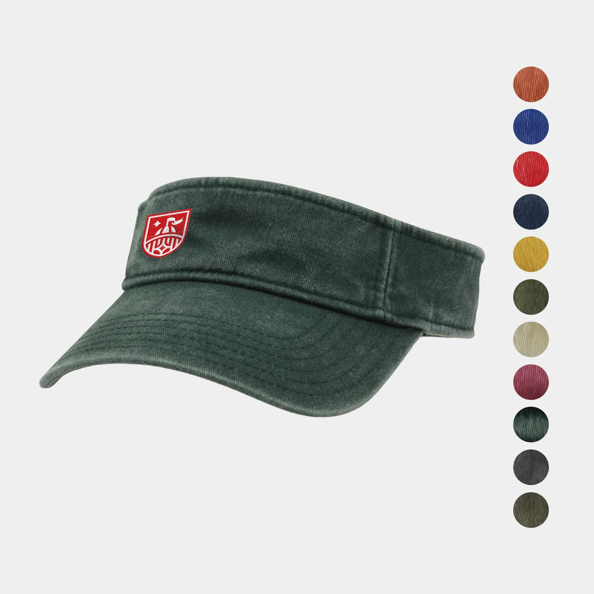 Pigment Dyed Twill Visor with Velcro Closure 1