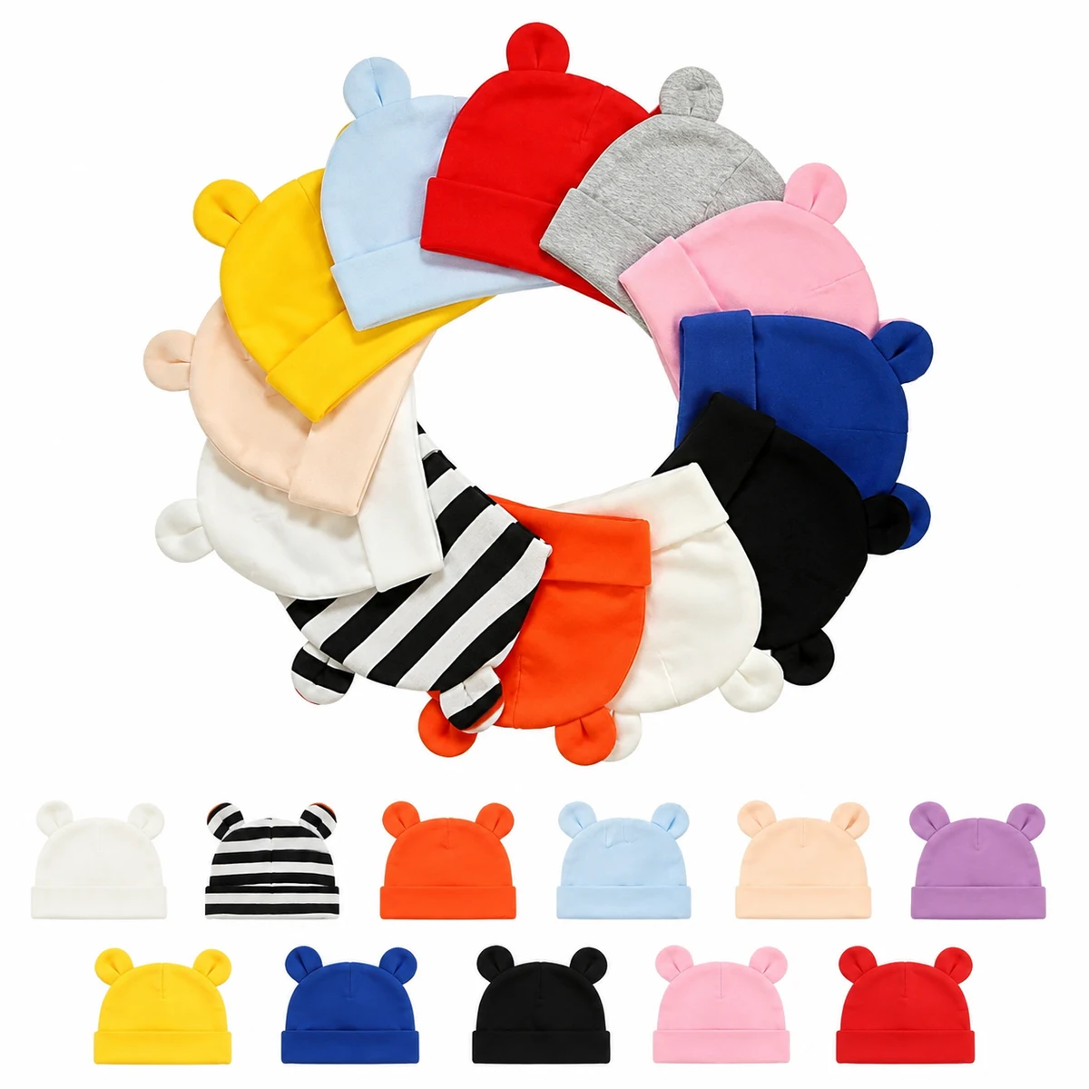 Infant Toddler Pull-On Dual Layer Beanie Hat 1