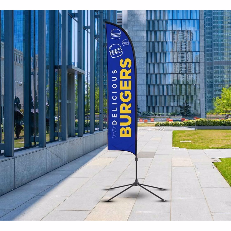 Blade flag-Single side-Cross base w/ water bag 2.25' x 11.5'