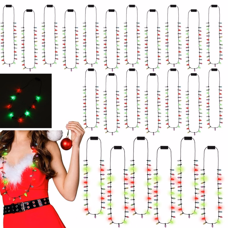 Christmas Party Santa Light Up String Necklace