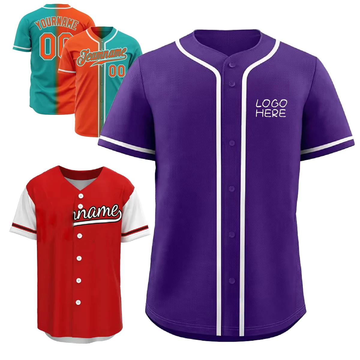 Short Sleeve Baseball Jersey Shirt 1