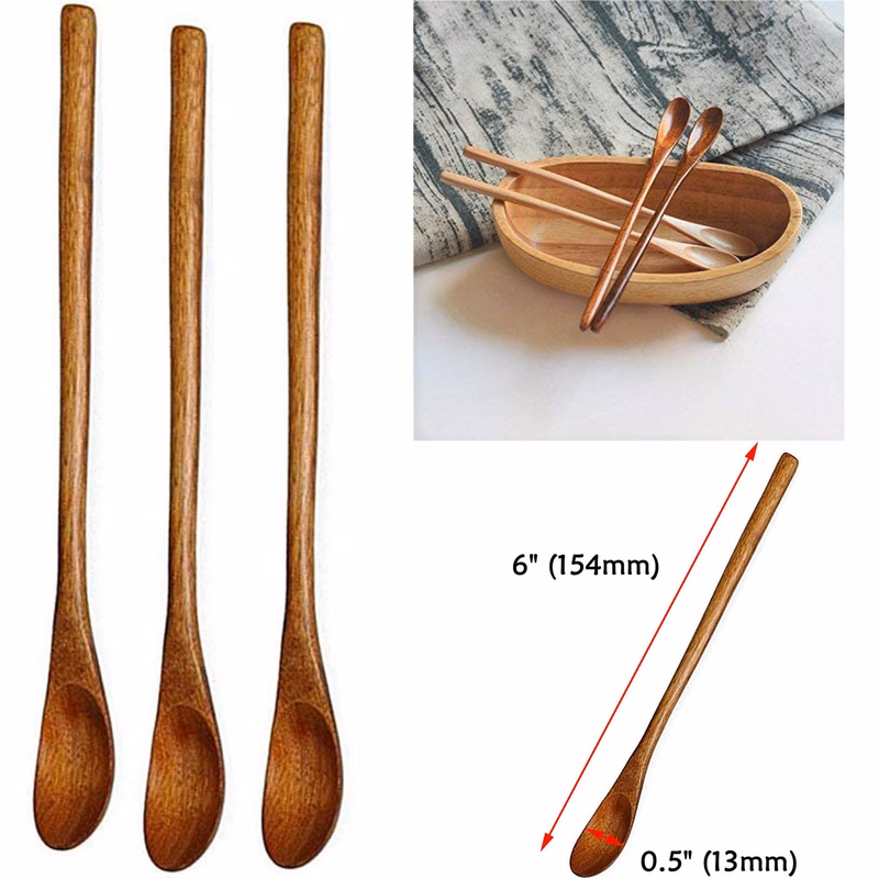 6 Inches Long Wooden Mixing Spoons