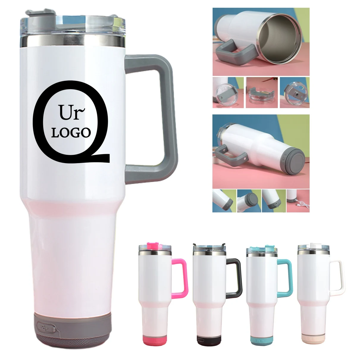 40Oz Sublimation Thermos Cup With Smart Wireless Speaker 1