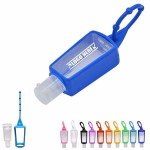 Sanitizer Flip Up Bottle Dispenser With Adjustable Strap