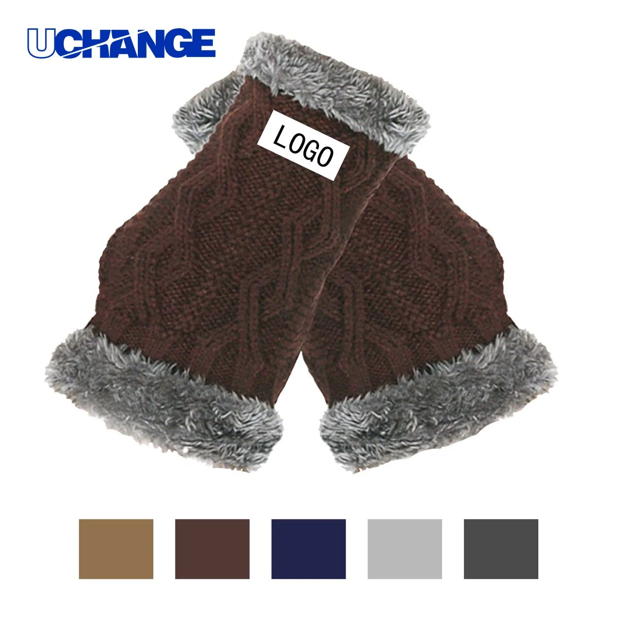 Open-Finger Knit Wrist Gloves 1