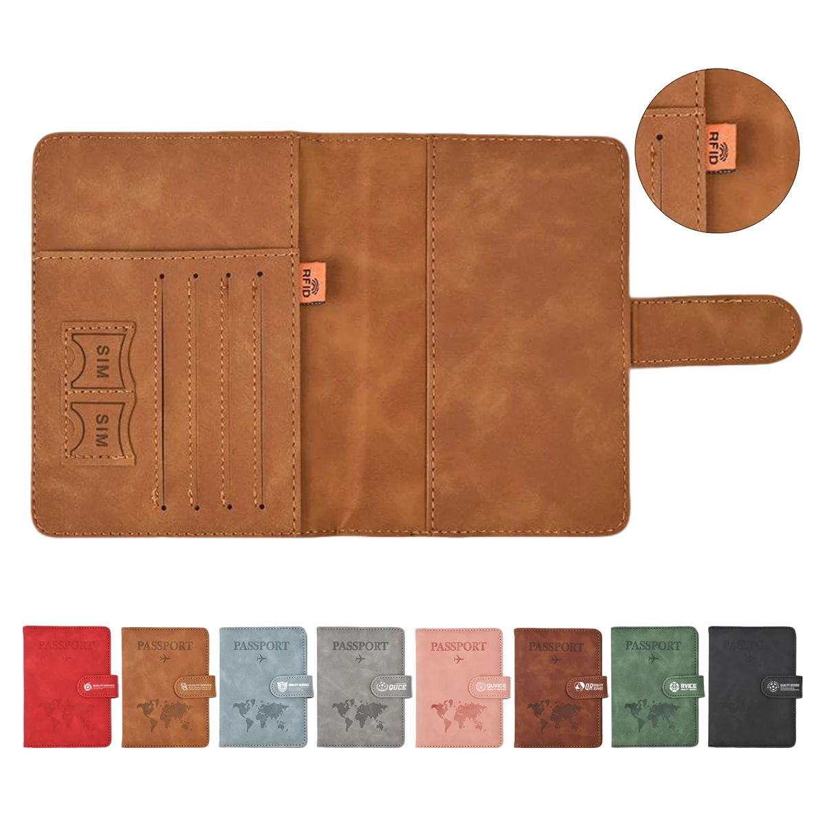 RFID - Blocking PU Passport Clip With Magnetic Buckle 1
