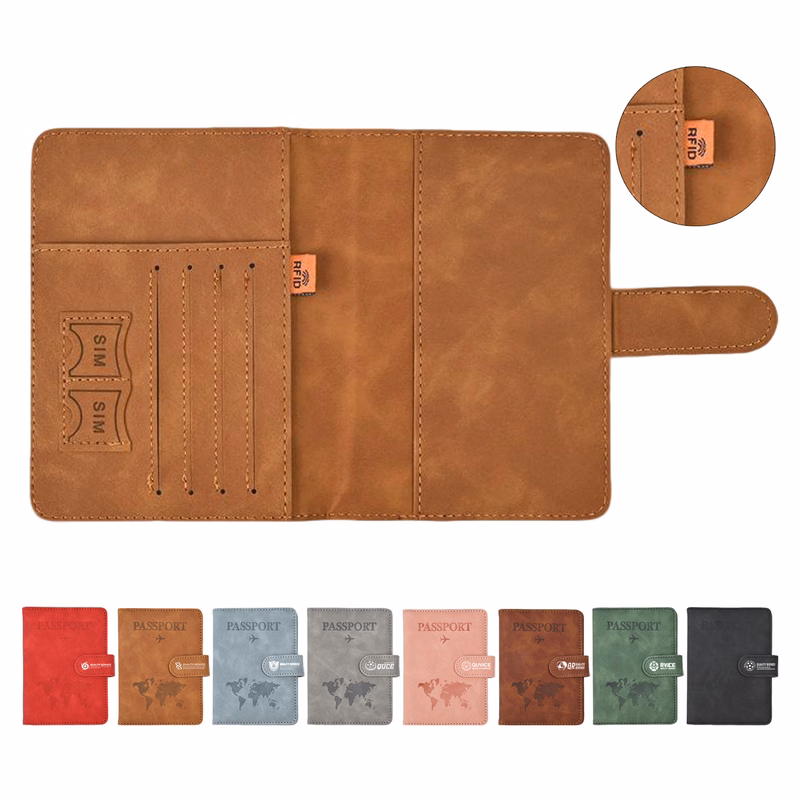 RFID - Blocking PU Passport Clip With Magnetic Buckle
