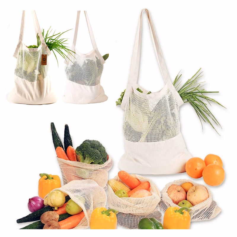 Reusable Grocery Stretchy Cotton Mesh Net Shopping Bags