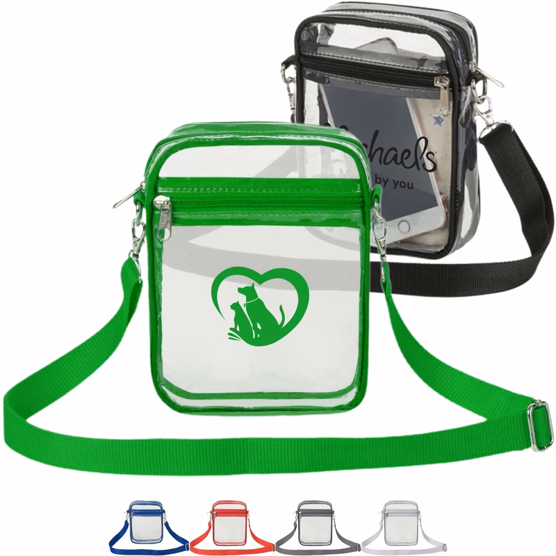 Clear PVC Crossbody Stadium Bag