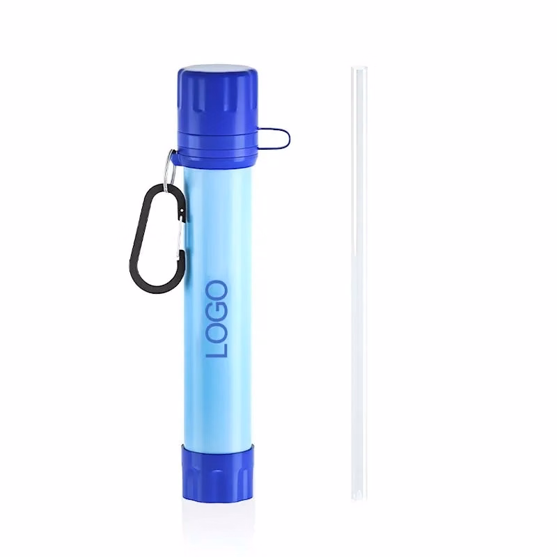 Emergency water purification straw for solo wilderness survi