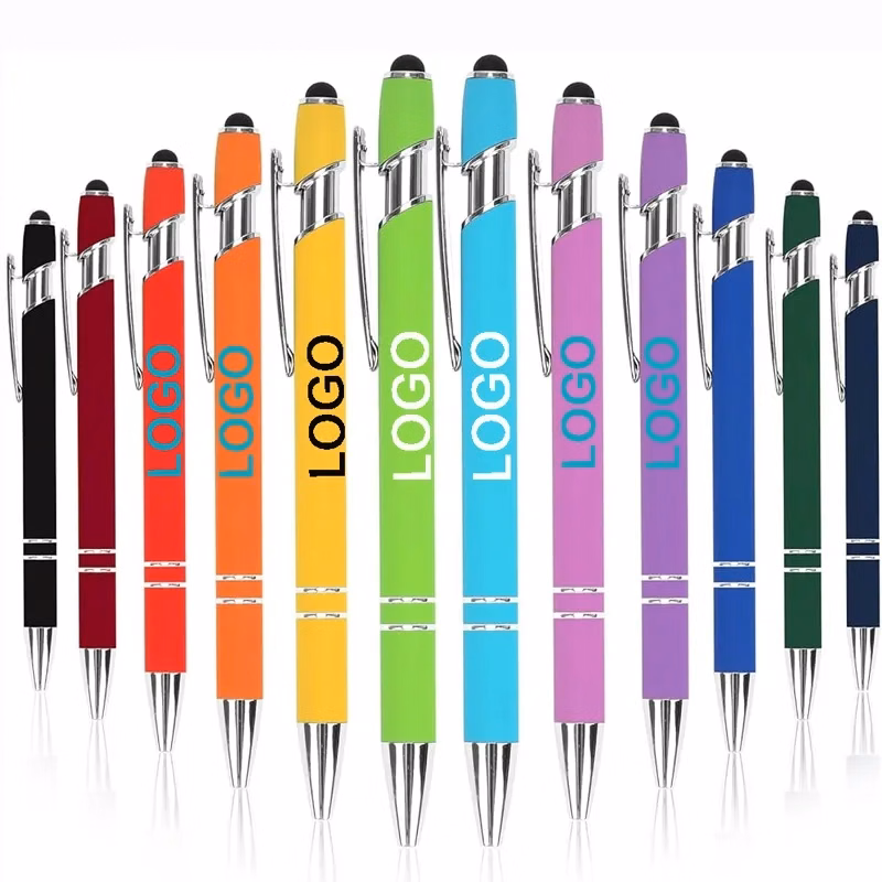 Promotional Soft Rubber Incline Stylus Metal Pen