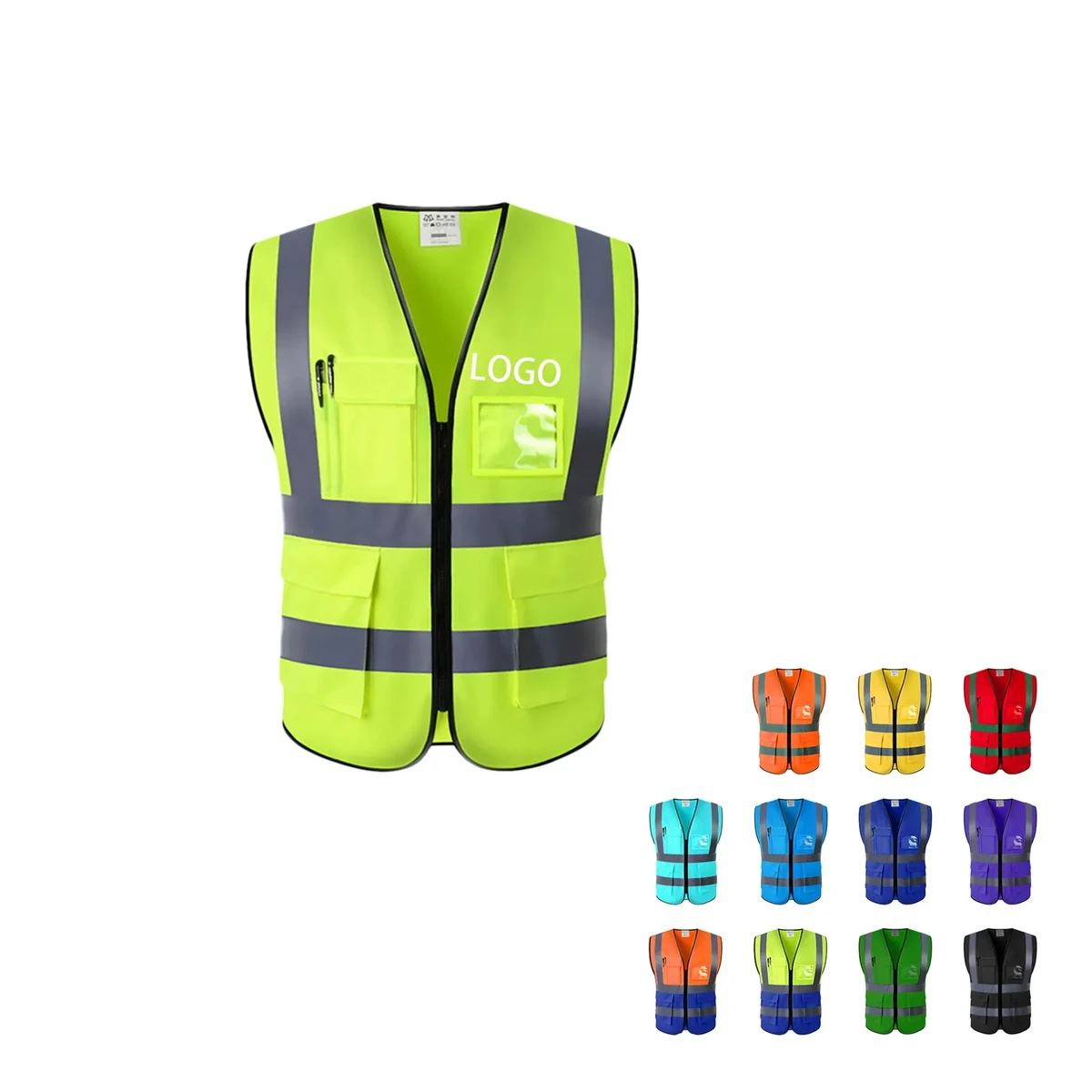 Multi-Pocket Unisex Reflective Jacket Safety Vest 1