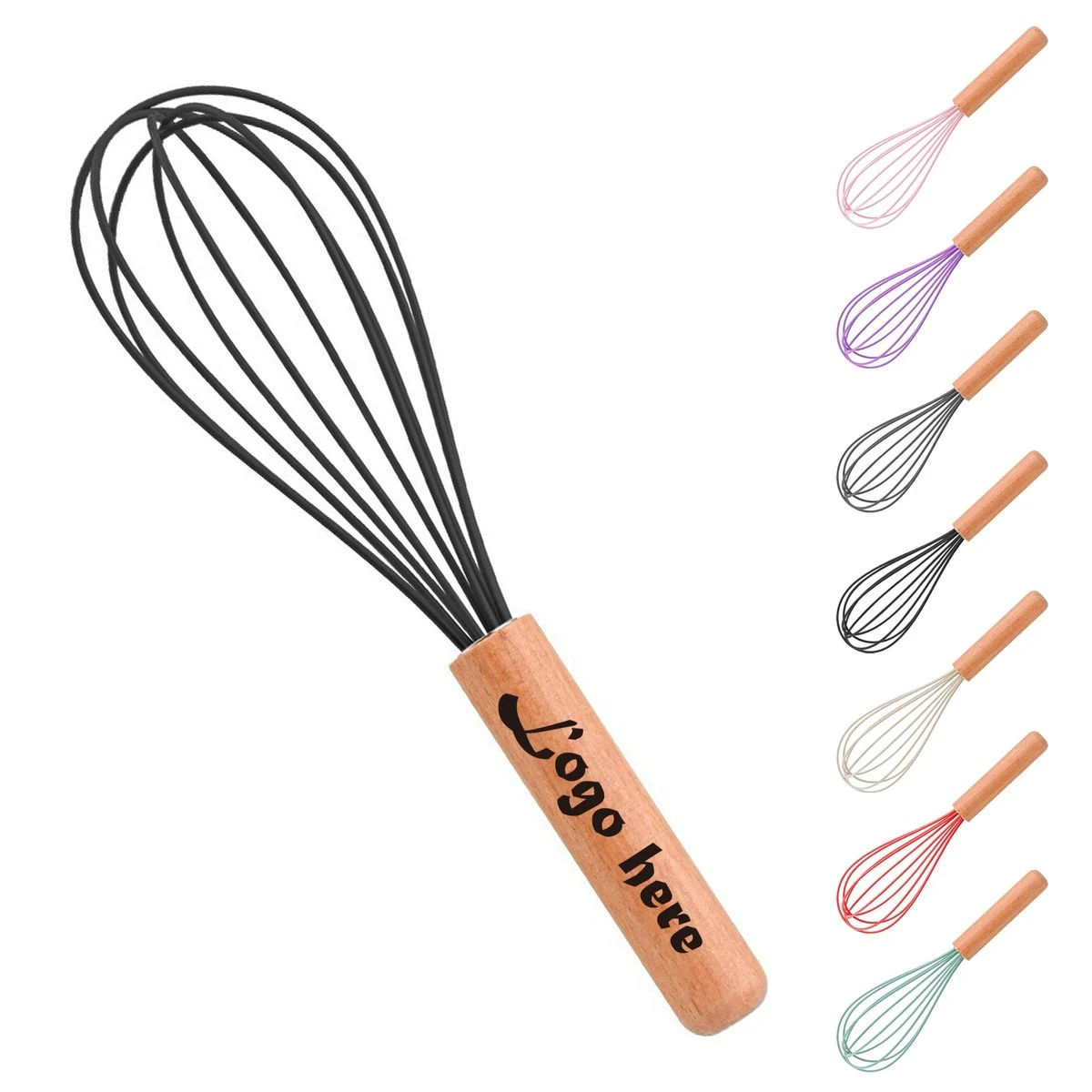 Silicone Whisk with Wooden Handle 1