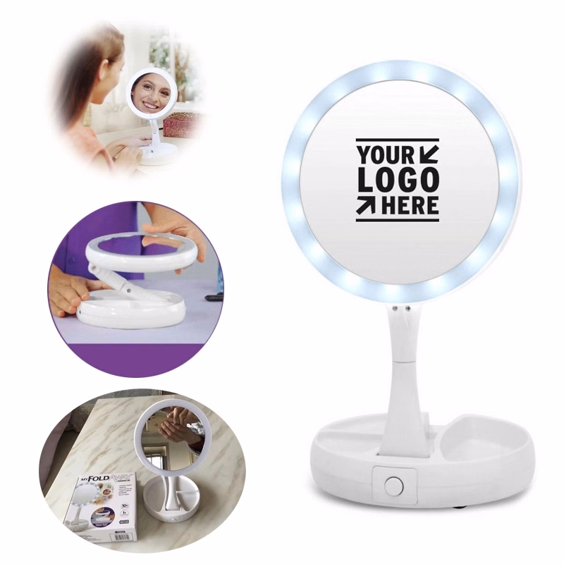 LED Lighted Folding Vanity/Travel Mirror