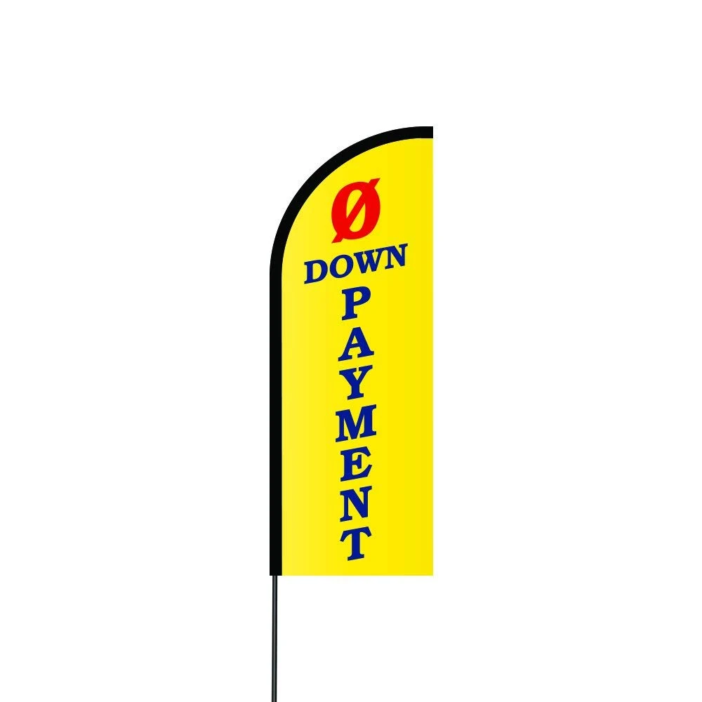 0 Down Payment (Yellow) Flag Kit 17' Feet Feather Flag Sign Outdoor Banner 1