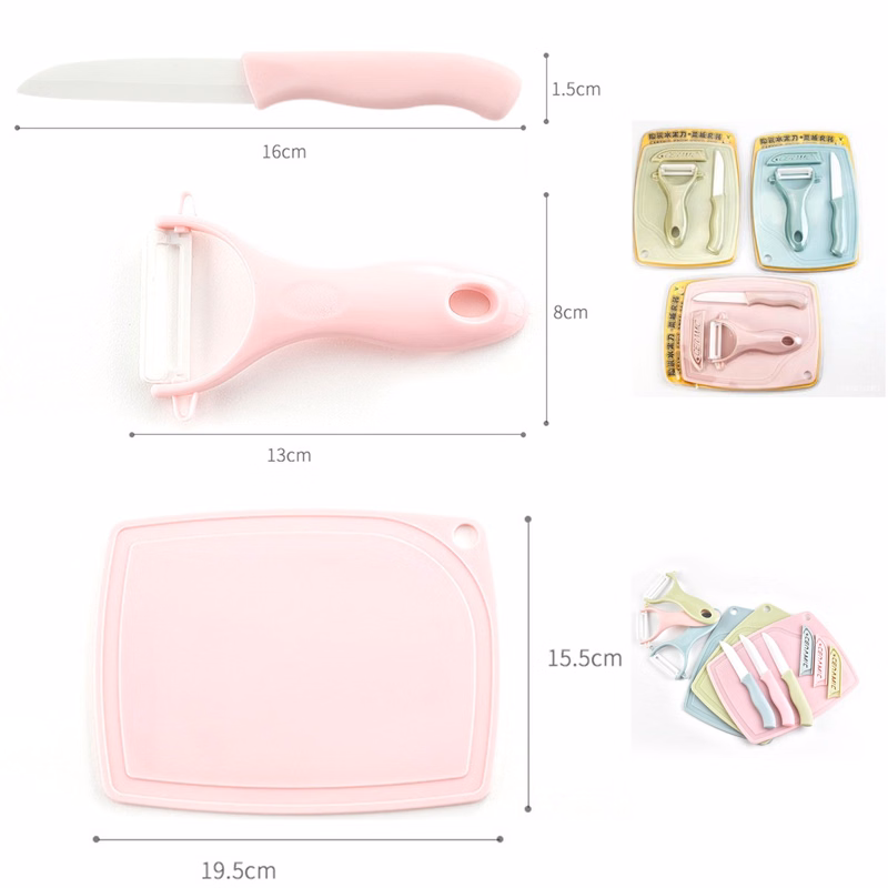 Ceramic Knife & Peeler & Cutting board 3pcs/set