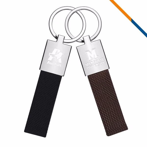 Custom 3.75" Canvas Key Tag with Colorful Strap — Everyday Key Identifier Promo Gift