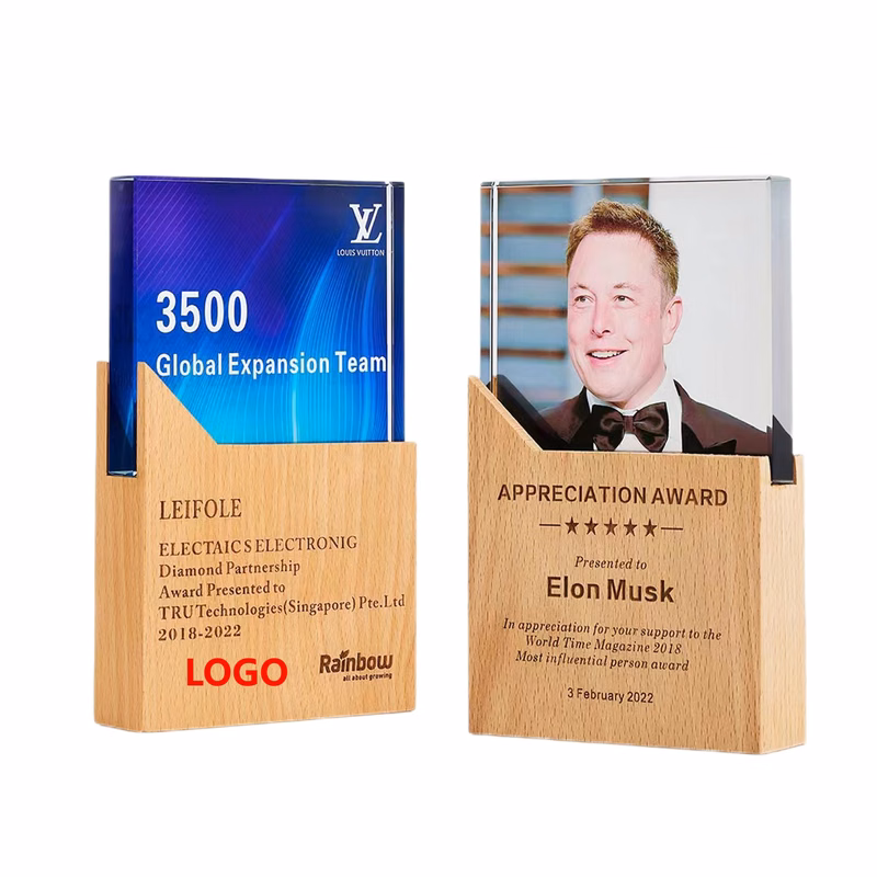 Customized Wooden Crystal Award (direct import)