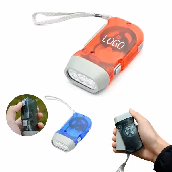 Hand Crank Power Generating Flashlight with Manual Operation