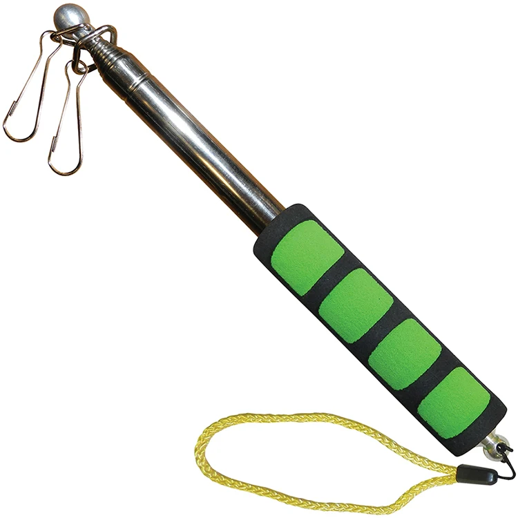 Handheld Telescopic Flagpole - Green Handle 1